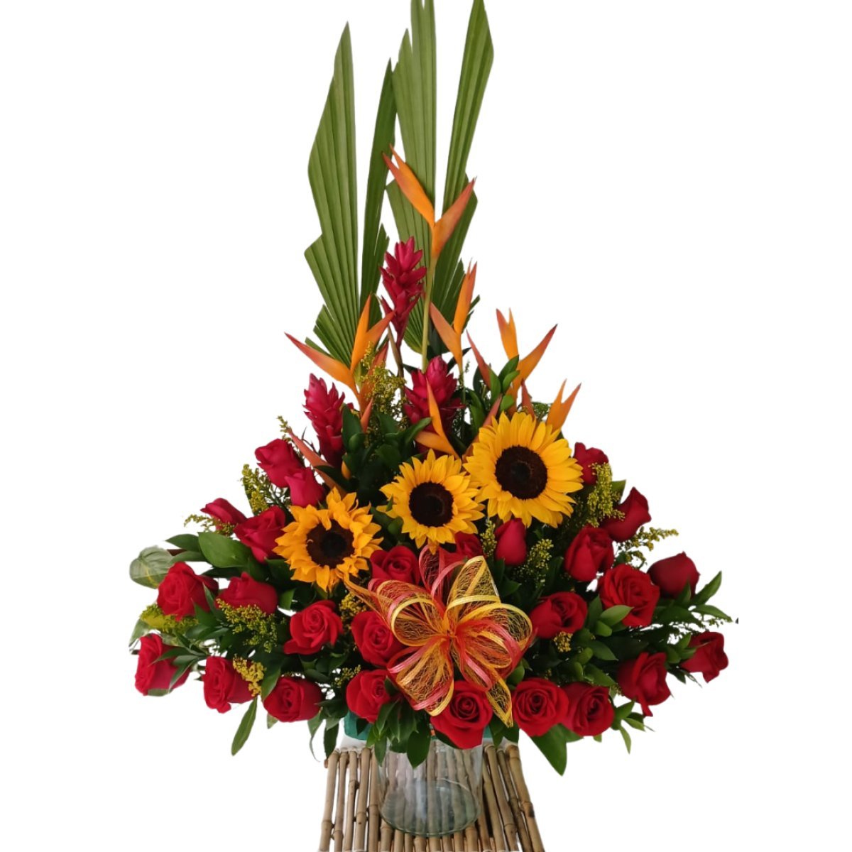 Pirámide exótica de girasoles yrosas